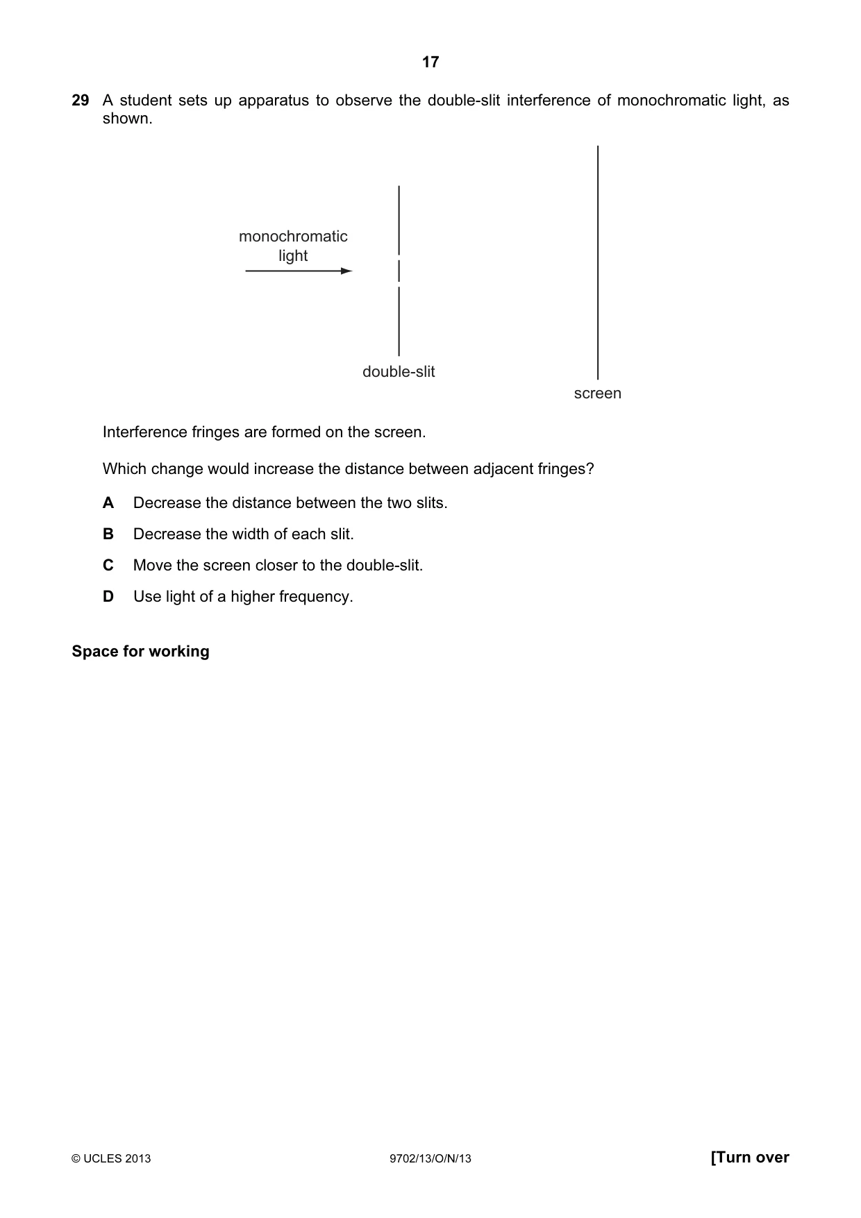 Cambridge A Level Physics 9702 2013 Oct/Nov Paper 1 · Variant 3 question paper, page 17 of 24