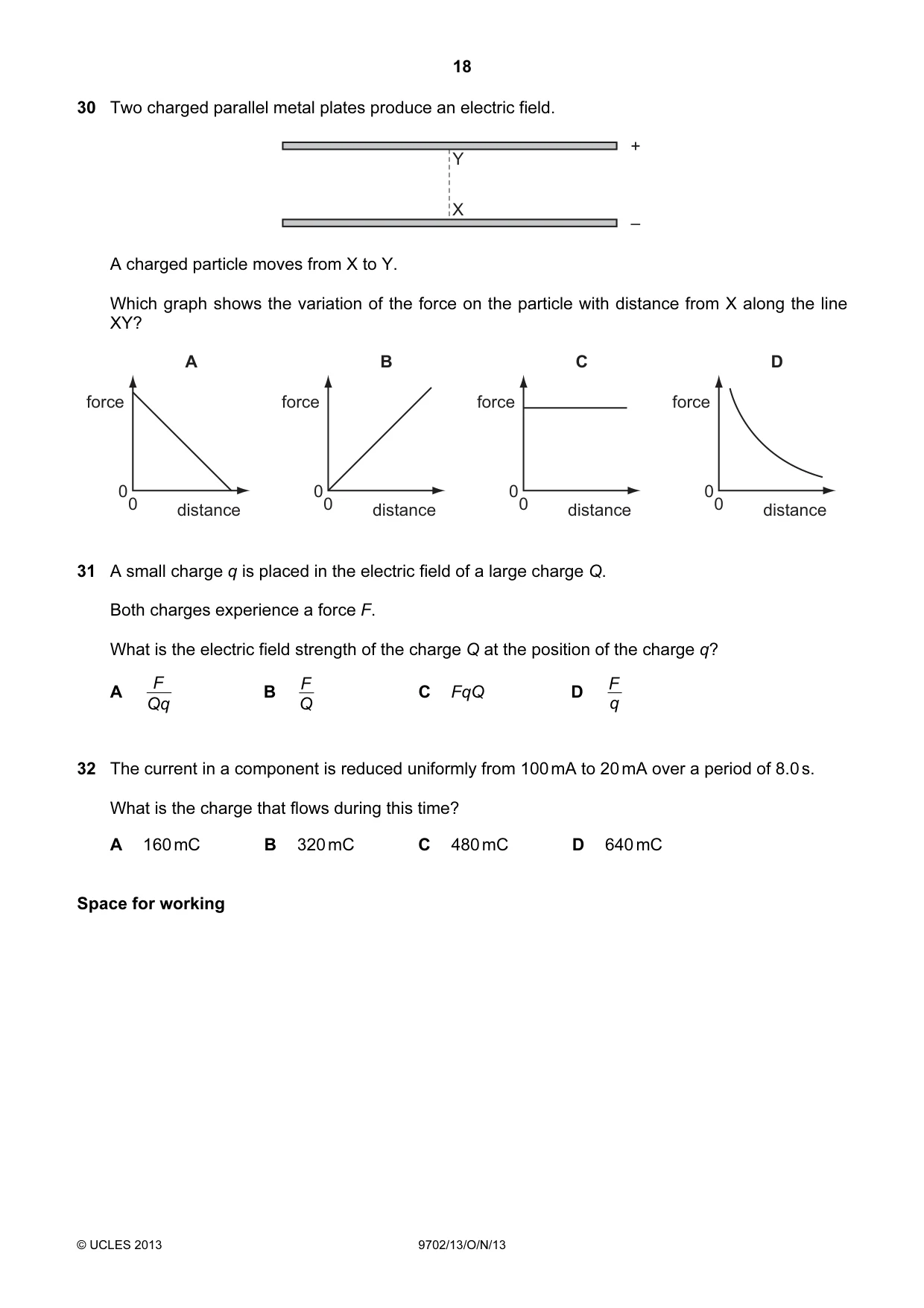 Cambridge A Level Physics 9702 2013 Oct/Nov Paper 1 · Variant 3 question paper, page 18 of 24