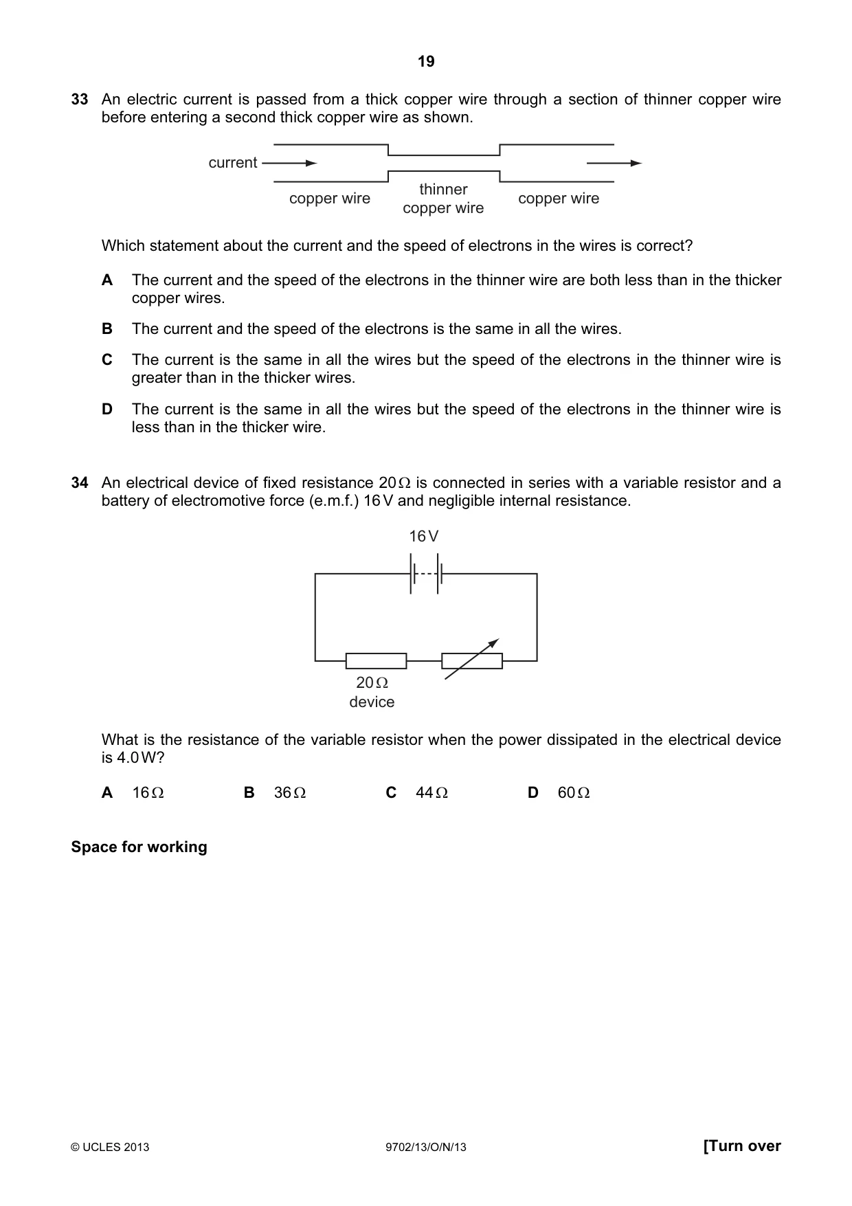 Cambridge A Level Physics 9702 2013 Oct/Nov Paper 1 · Variant 3 question paper, page 19 of 24