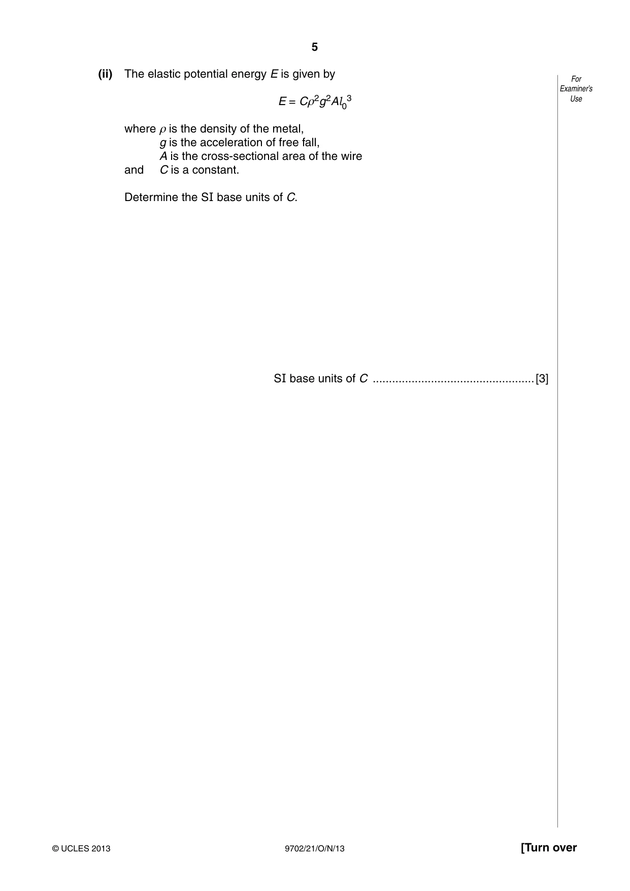 Cambridge A Level Physics 9702 2013 Oct/Nov Paper 2 · Variant 1 question paper, page 5 of 16