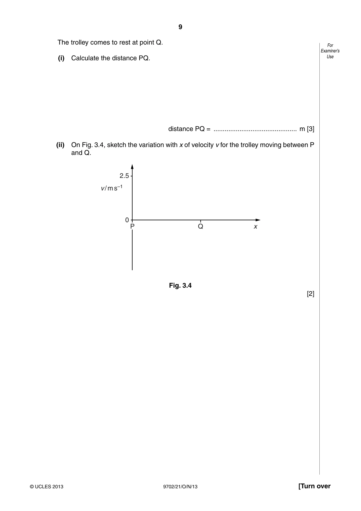 Cambridge A Level Physics 9702 2013 Oct/Nov Paper 2 · Variant 1 question paper, page 9 of 16