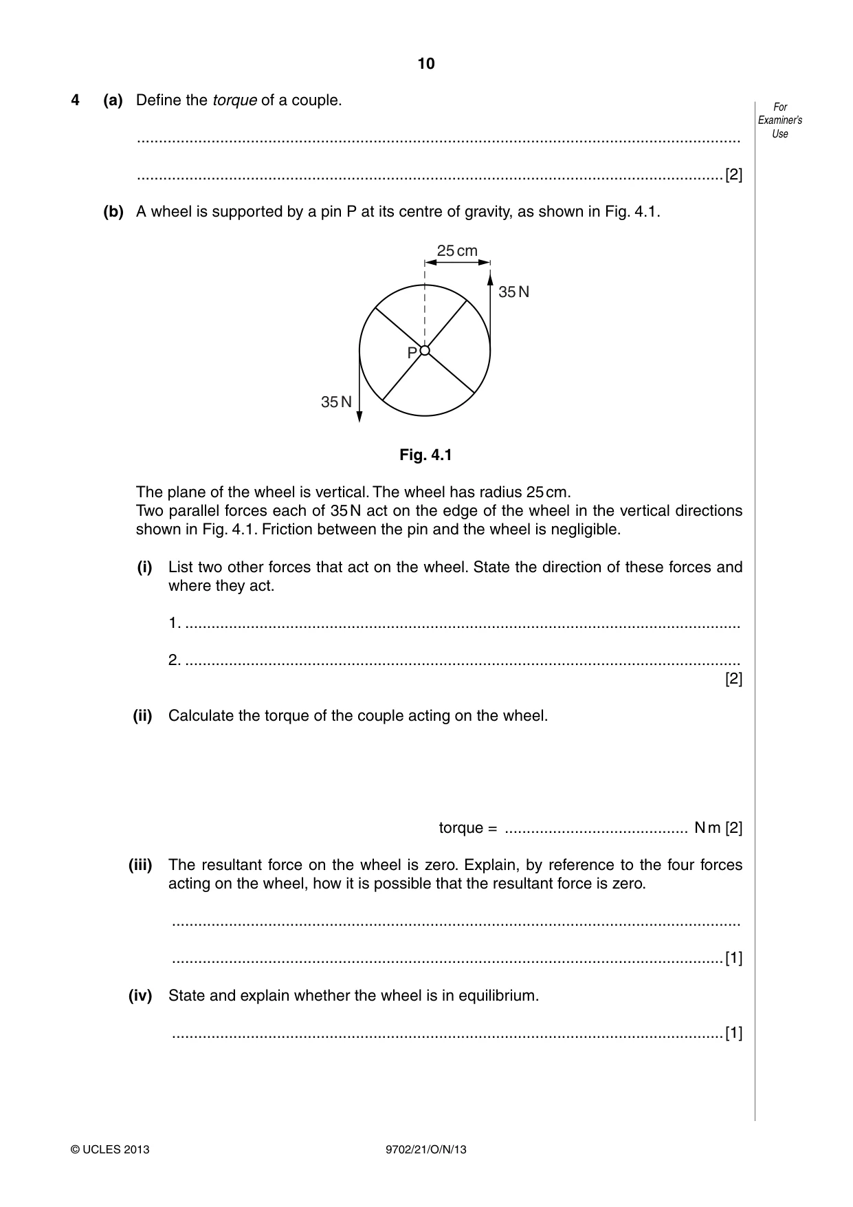 Cambridge A Level Physics 9702 2013 Oct/Nov Paper 2 · Variant 1 question paper, page 10 of 16