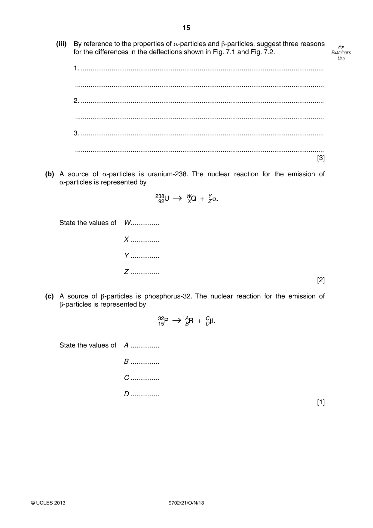 Cambridge A Level Physics 9702 2013 Oct/Nov Paper 2 · Variant 1 question paper, page 15 of 16