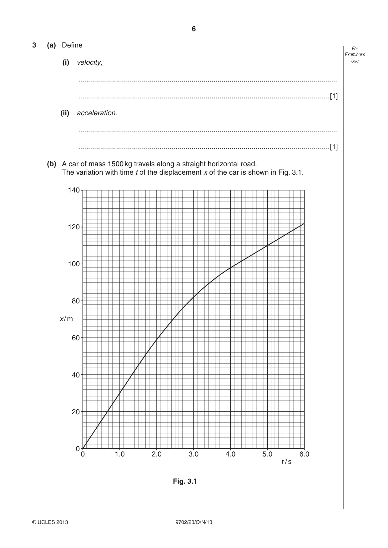 Cambridge A Level Physics 9702 2013 Oct/Nov Paper 2 · Variant 3 question paper, page 6 of 16