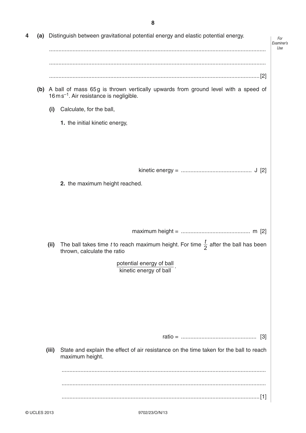 Cambridge A Level Physics 9702 2013 Oct/Nov Paper 2 · Variant 3 question paper, page 8 of 16