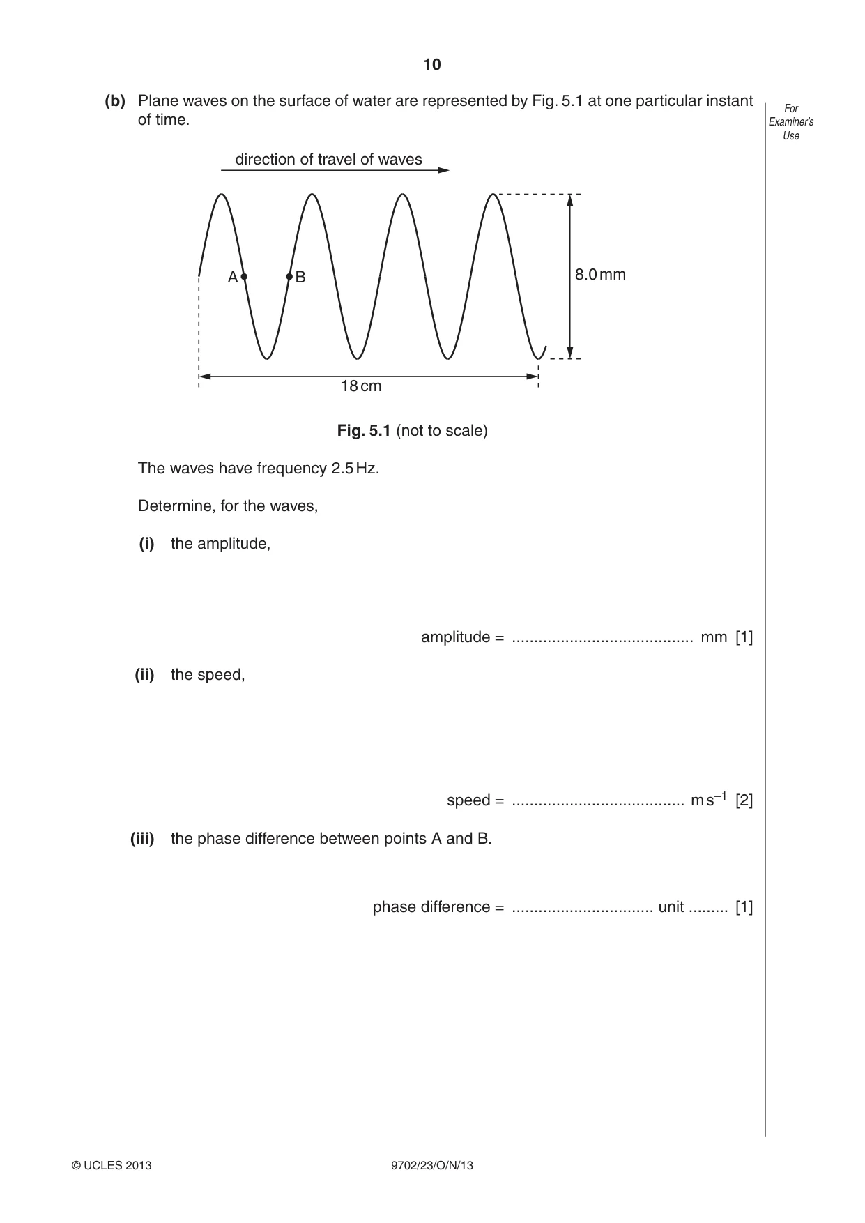 Cambridge A Level Physics 9702 2013 Oct/Nov Paper 2 · Variant 3 question paper, page 10 of 16
