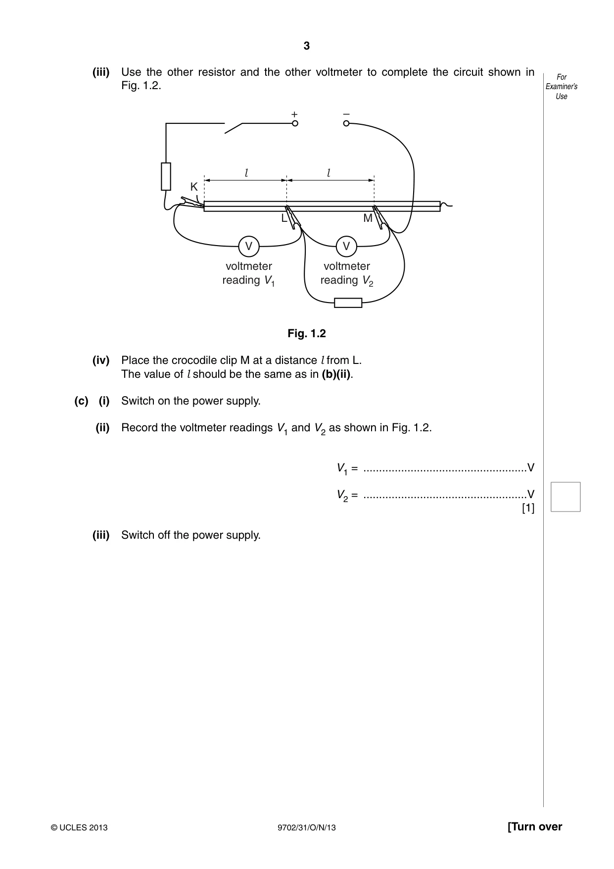 Cambridge A Level Physics 9702 2013 Oct/Nov Paper 3 · Variant 1 question paper, page 3 of 12