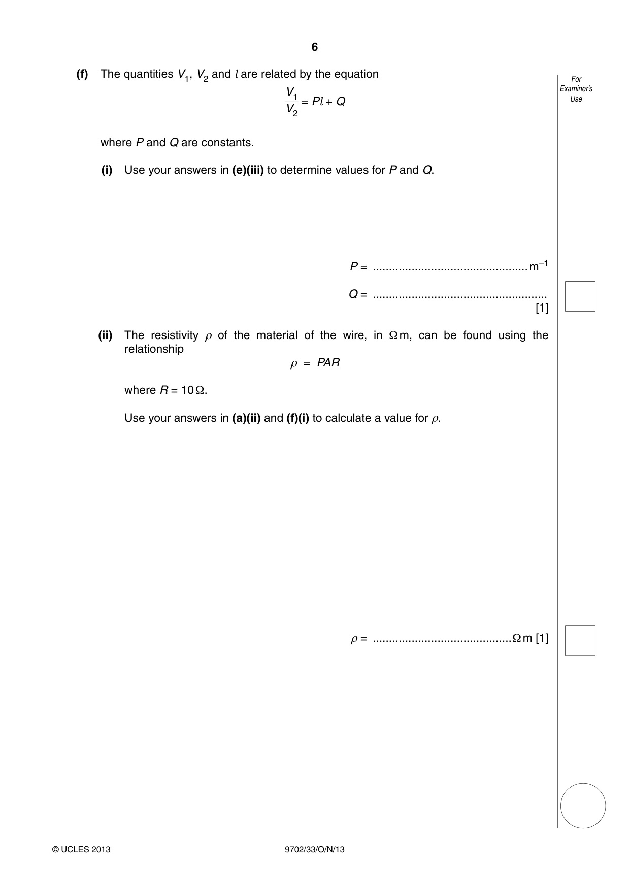 Cambridge A Level Physics 9702 2013 Oct/Nov Paper 3 · Variant 3 question paper, page 6 of 12