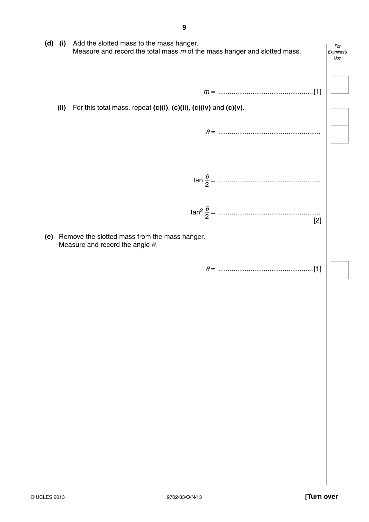 Cambridge A Level Physics 9702 2013 Oct/Nov Paper 3 · Variant 3 question paper, page 9 of 12