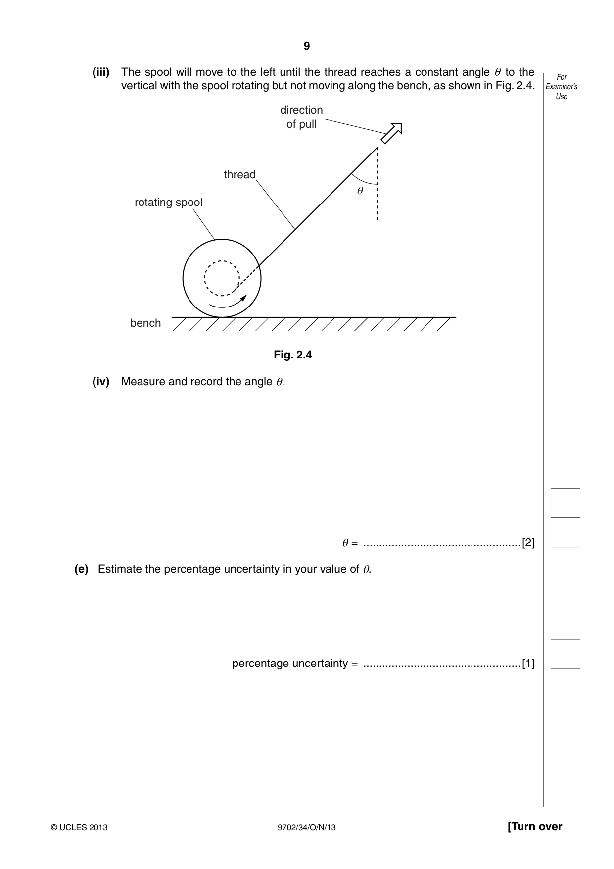Cambridge A Level Physics 9702 2013 Oct/Nov Paper 3 · Variant 4 question paper, page 9 of 12