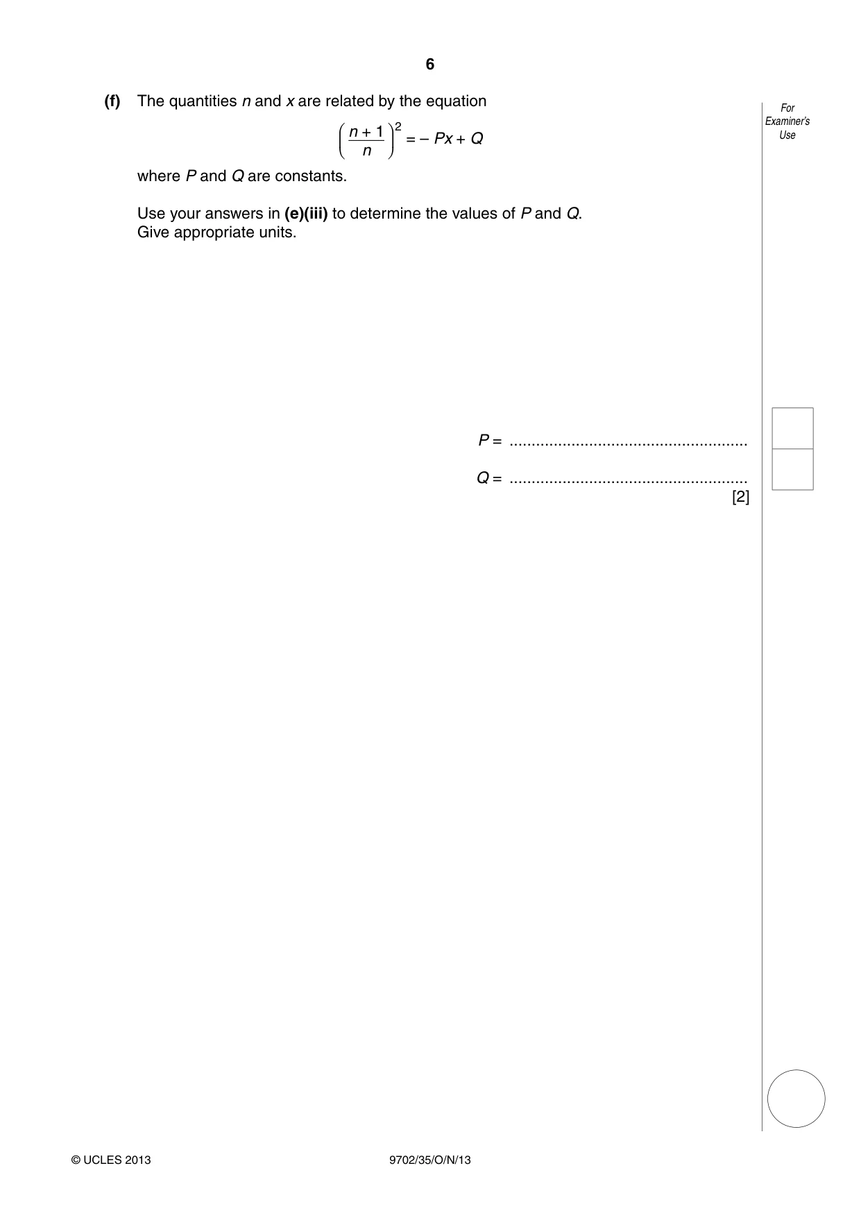 Cambridge A Level Physics 9702 2013 Oct/Nov Paper 3 · Variant 5 question paper, page 6 of 12
