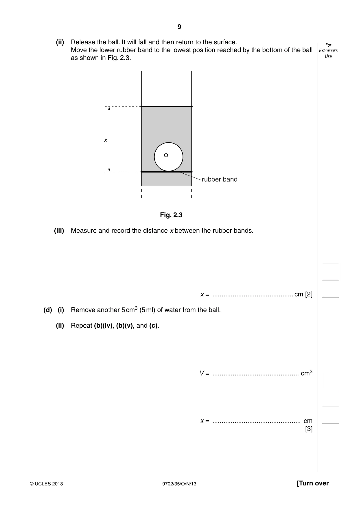 Cambridge A Level Physics 9702 2013 Oct/Nov Paper 3 · Variant 5 question paper, page 9 of 12