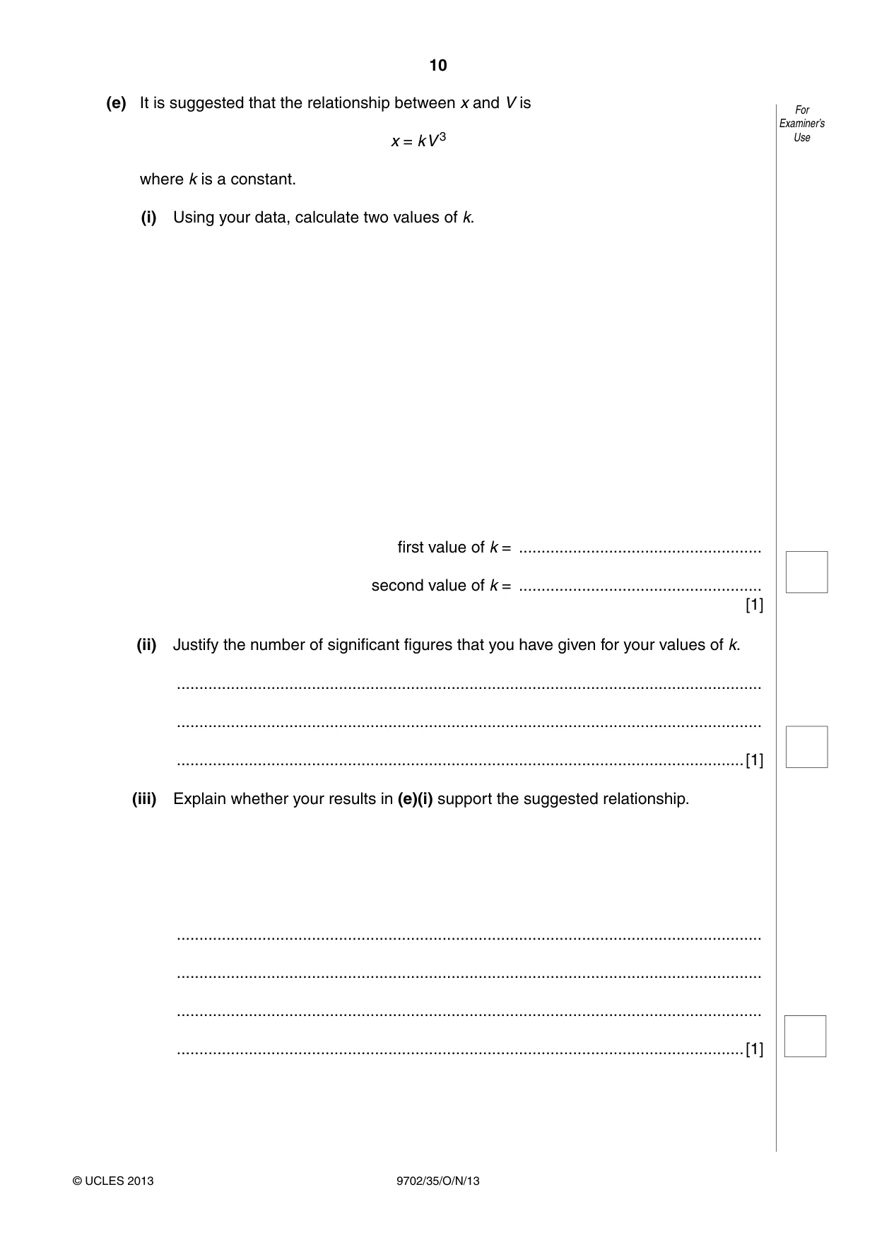 Cambridge A Level Physics 9702 2013 Oct/Nov Paper 3 · Variant 5 question paper, page 10 of 12