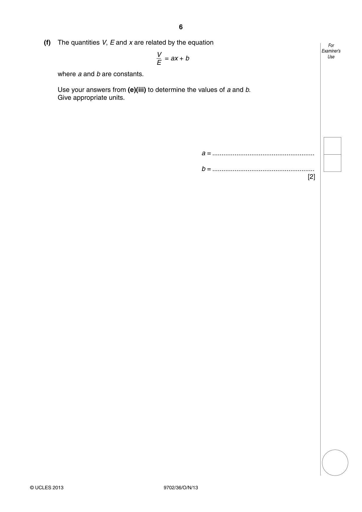Cambridge A Level Physics 9702 2013 Oct/Nov Paper 3 · Variant 6 question paper, page 6 of 12