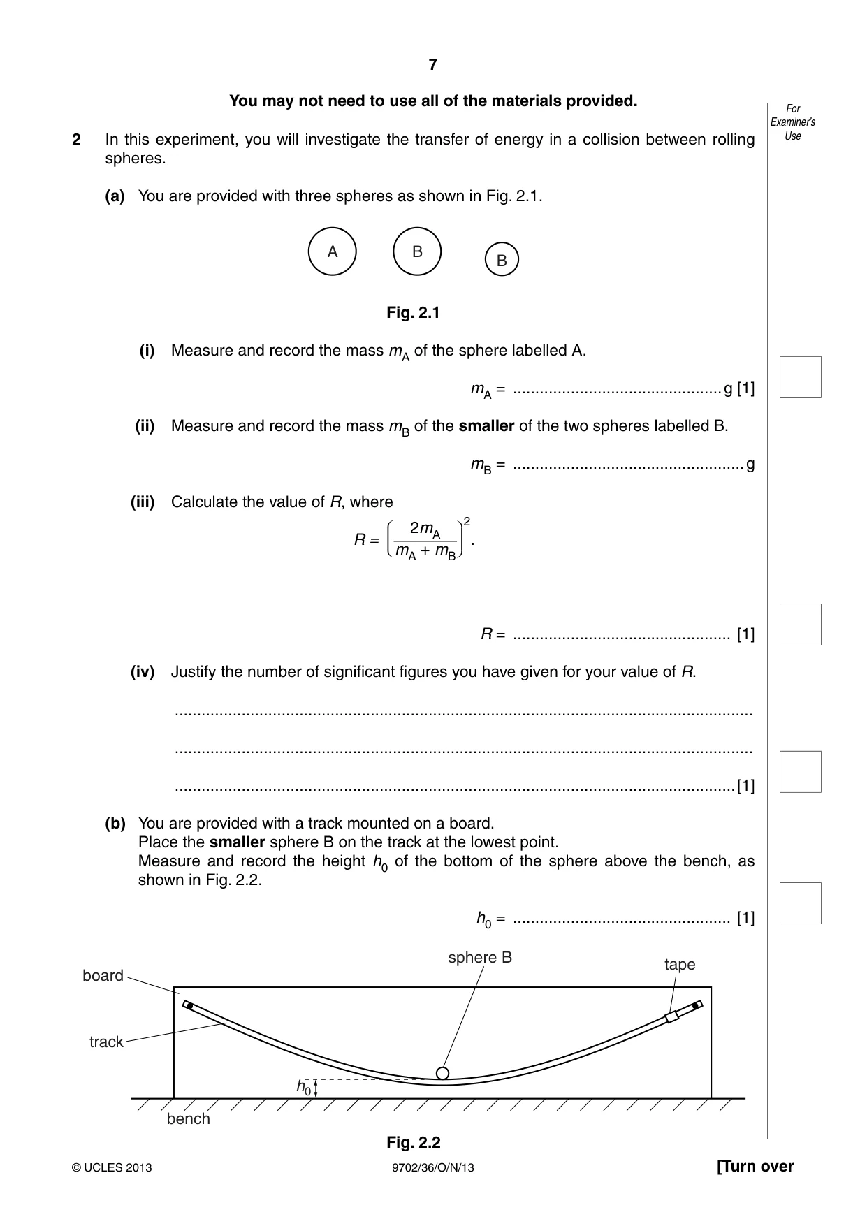 Cambridge A Level Physics 9702 2013 Oct/Nov Paper 3 · Variant 6 question paper, page 7 of 12