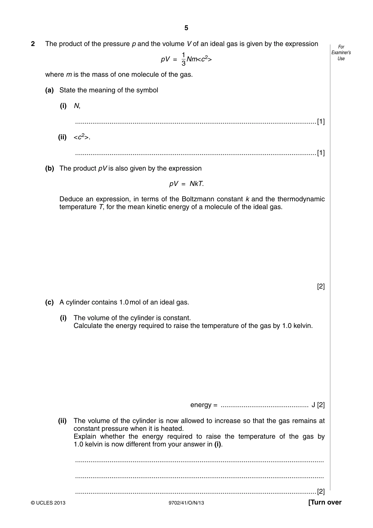 Cambridge A Level Physics 9702 2013 Oct/Nov Paper 4 · Variant 1 question paper, page 5 of 24