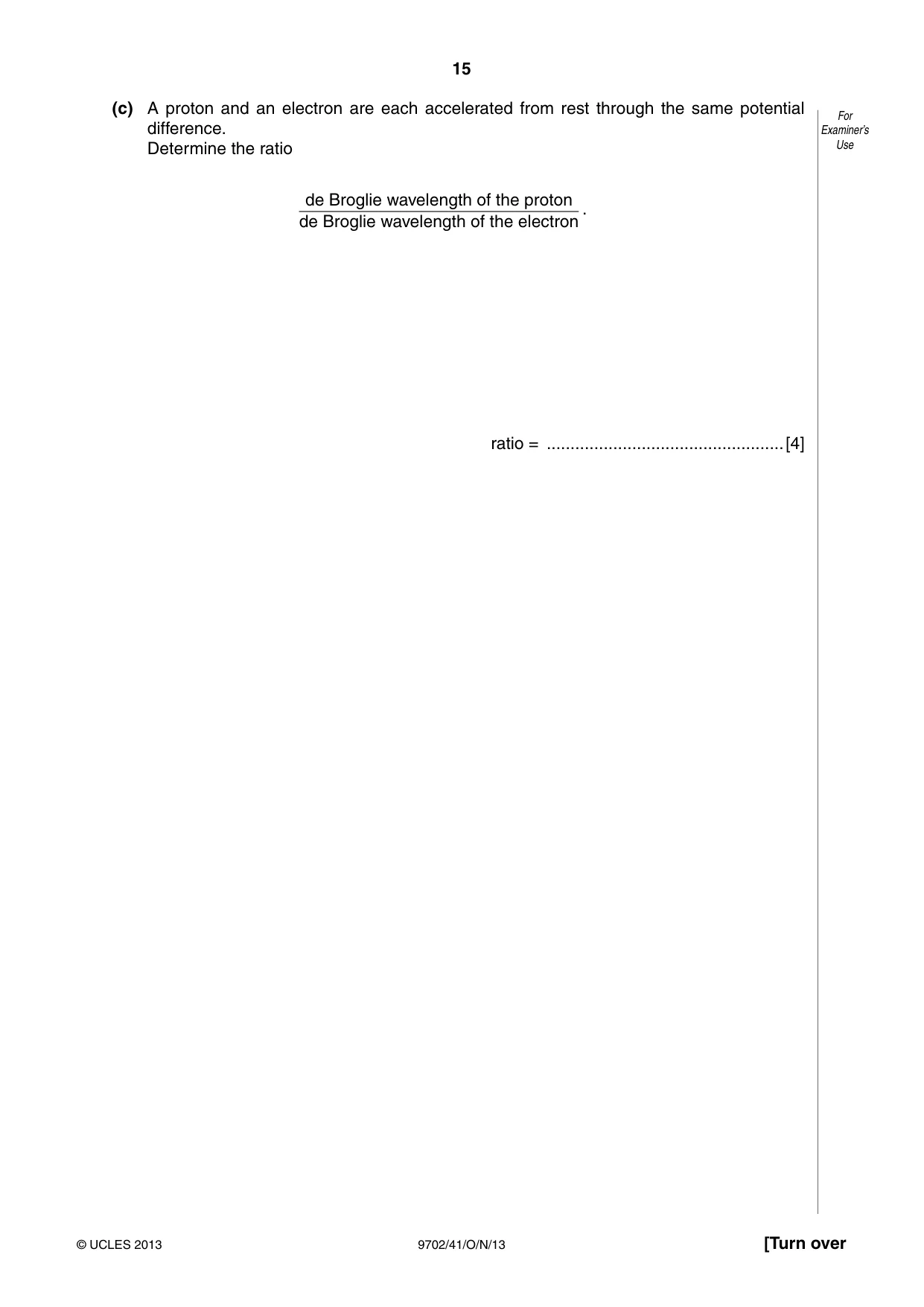 Cambridge A Level Physics 9702 2013 Oct/Nov Paper 4 · Variant 1 question paper, page 15 of 24
