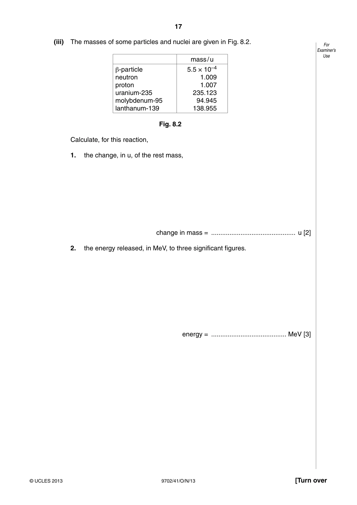 Cambridge A Level Physics 9702 2013 Oct/Nov Paper 4 · Variant 1 question paper, page 17 of 24