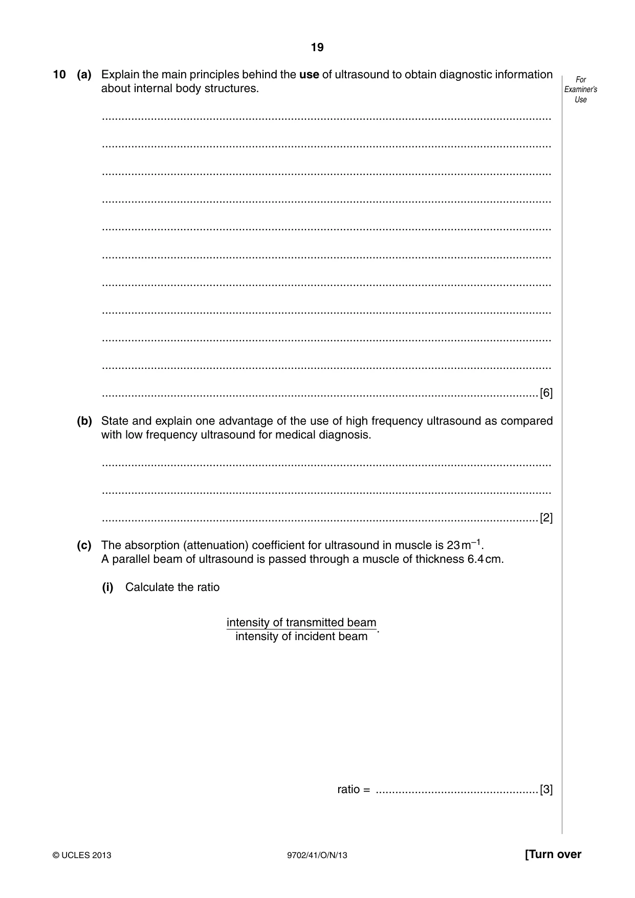 Cambridge A Level Physics 9702 2013 Oct/Nov Paper 4 · Variant 1 question paper, page 19 of 24