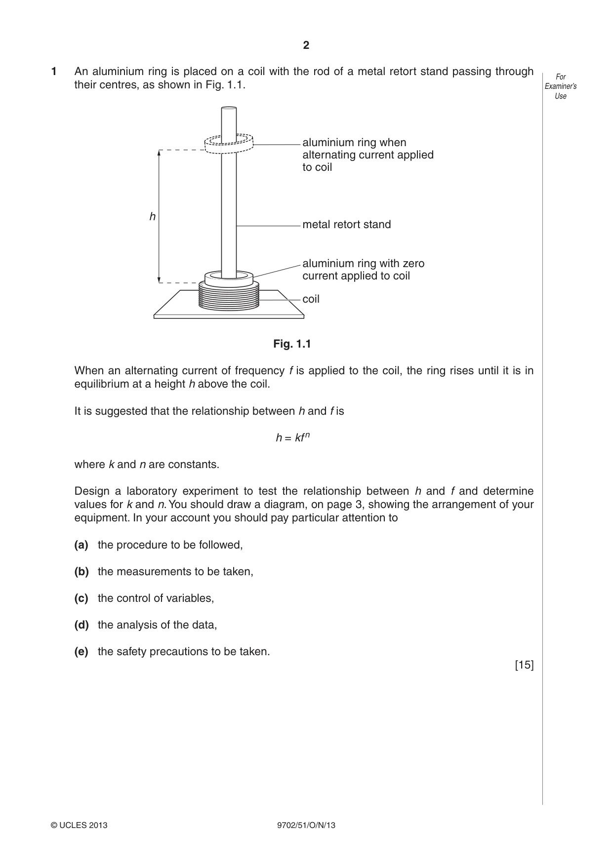 Cambridge A Level Physics 9702 2013 Oct/Nov Paper 5 · Variant 1 question paper, page 2 of 8