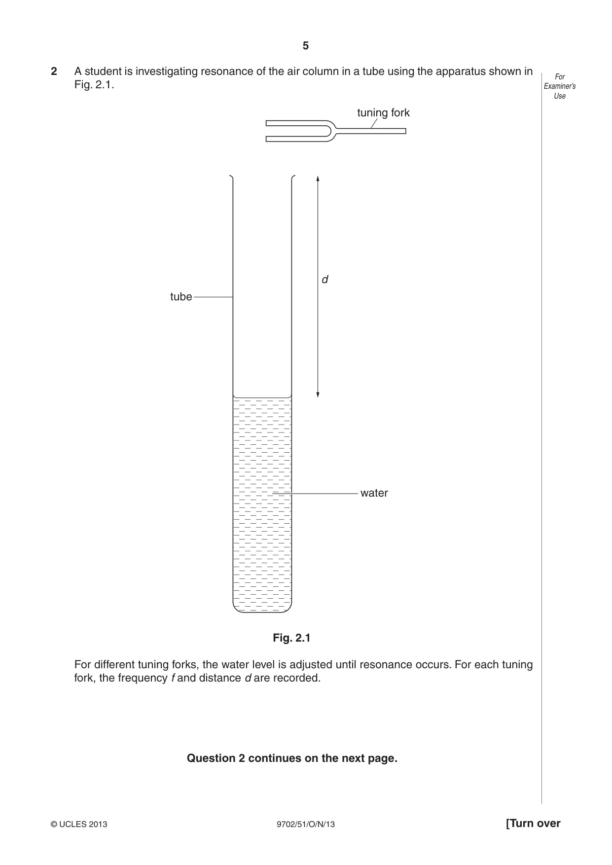 Cambridge A Level Physics 9702 2013 Oct/Nov Paper 5 · Variant 1 question paper, page 5 of 8