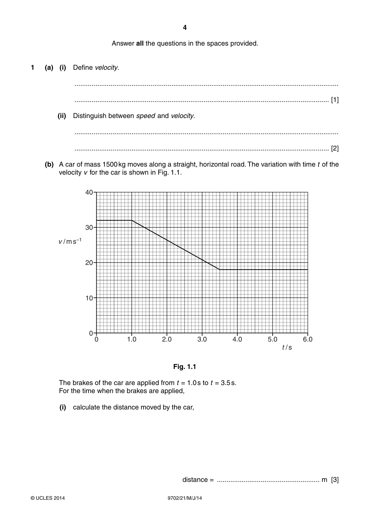 Cambridge A Level Physics 9702 2014 May/June Paper 2 · Variant 1 question paper, page 4 of 16