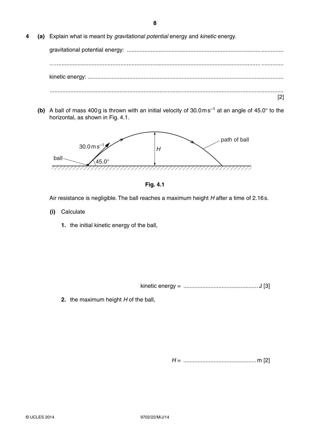 Cambridge A Level Physics 9702 2014 May/June Paper 2 · Variant 2 question paper, page 8 of 16
