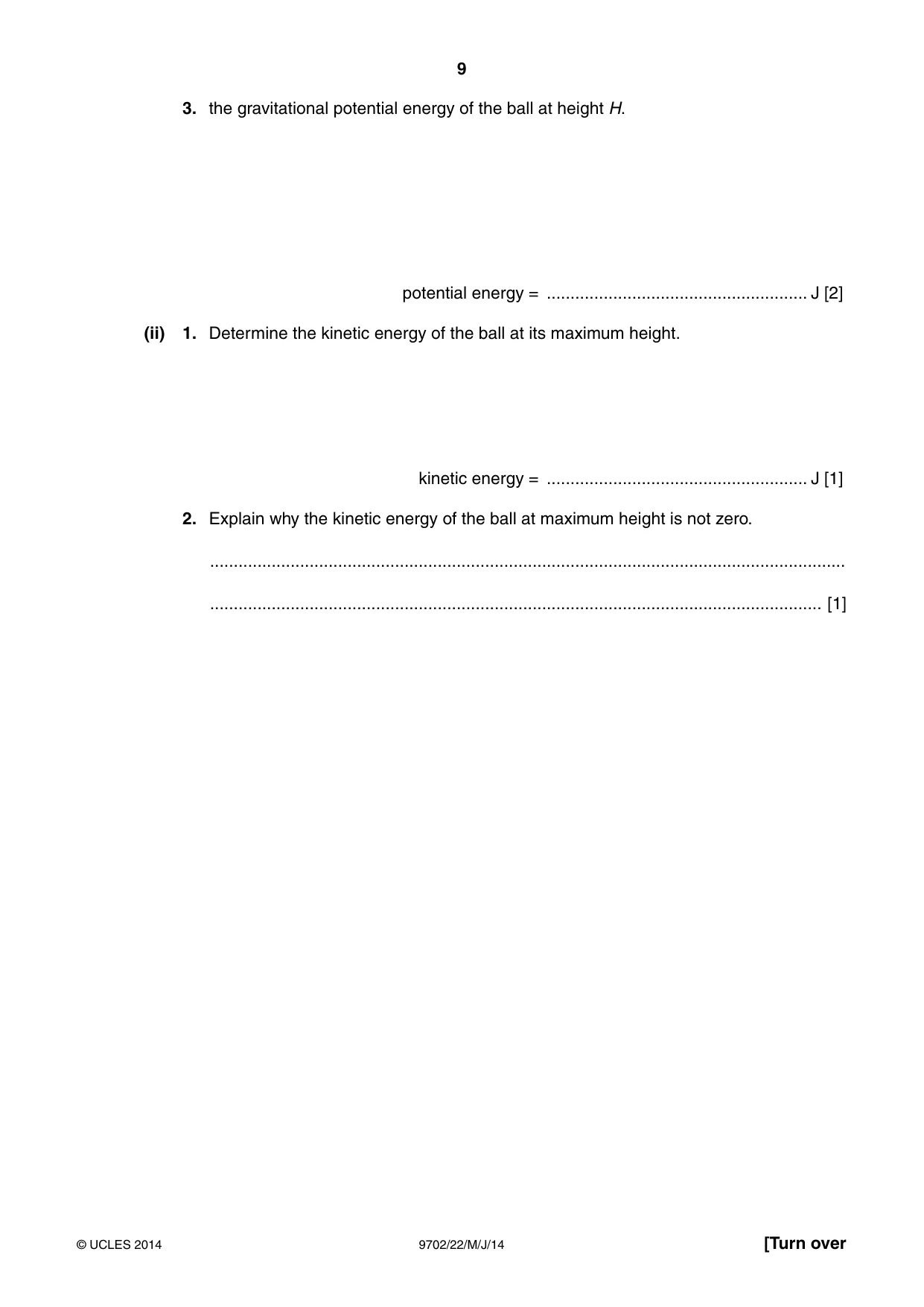 Cambridge A Level Physics 9702 2014 May/June Paper 2 · Variant 2 question paper, page 9 of 16