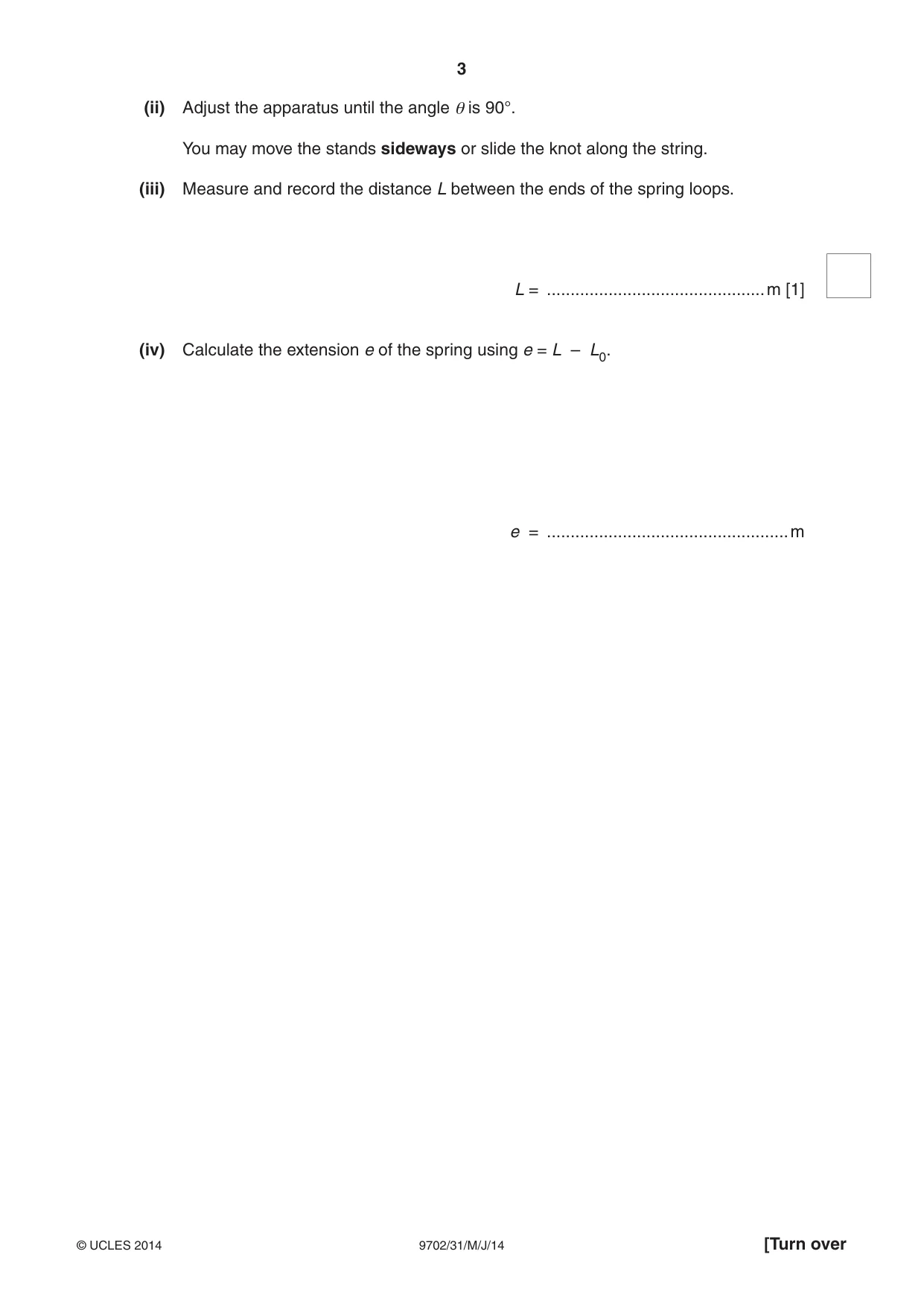 Cambridge A Level Physics 9702 2014 May/June Paper 3 · Variant 1 question paper, page 3 of 12
