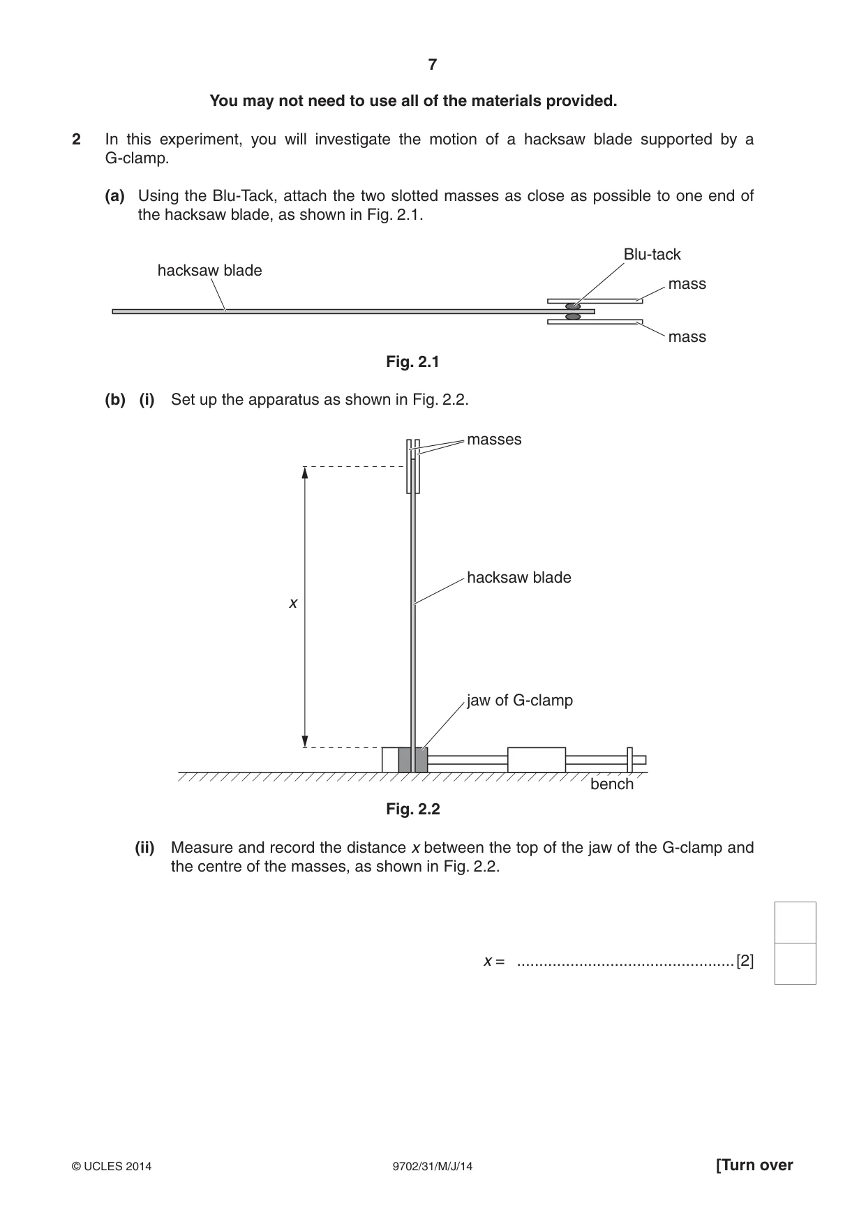 Cambridge A Level Physics 9702 2014 May/June Paper 3 · Variant 1 question paper, page 7 of 12