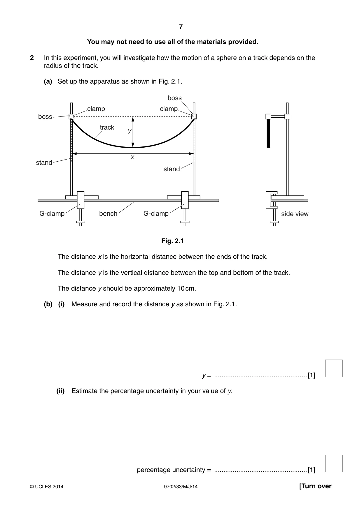 Cambridge A Level Physics 9702 2014 May/June Paper 3 · Variant 3 question paper, page 7 of 12
