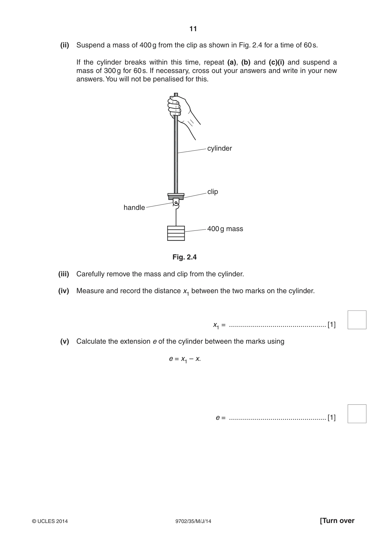 Cambridge A Level Physics 9702 2014 May/June Paper 3 · Variant 5 question paper, page 11 of 16