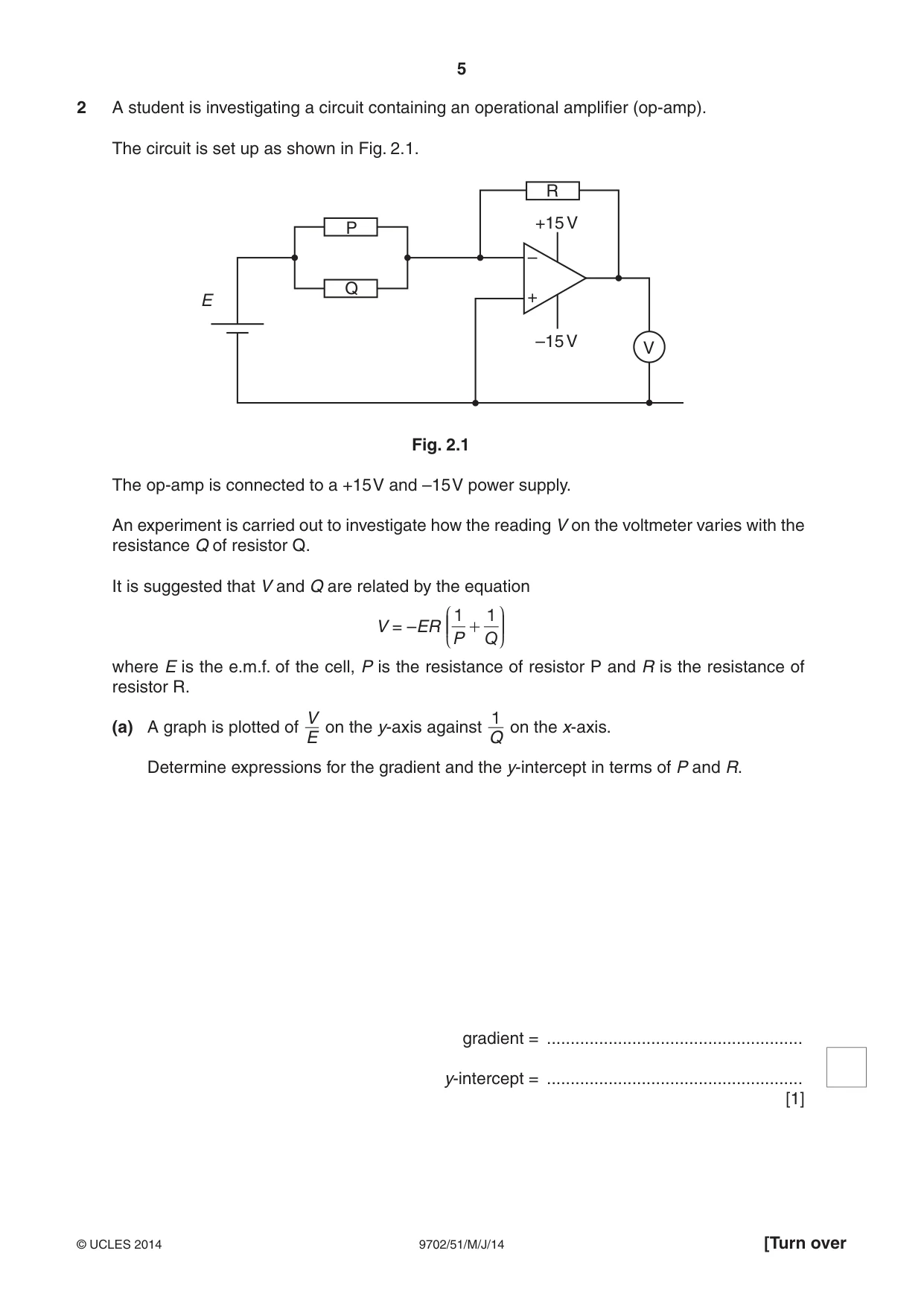 Cambridge A Level Physics 9702 2014 May/June Paper 5 · Variant 1 question paper, page 5 of 8