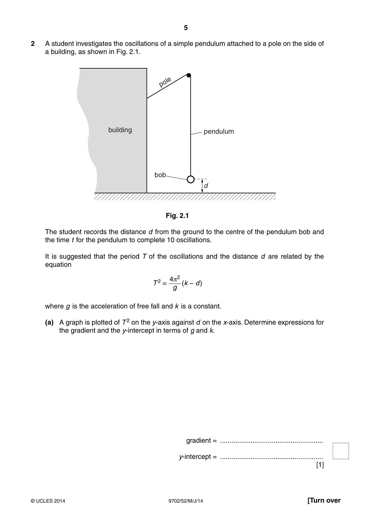 Cambridge A Level Physics 9702 2014 May/June Paper 5 · Variant 2 question paper, page 5 of 8