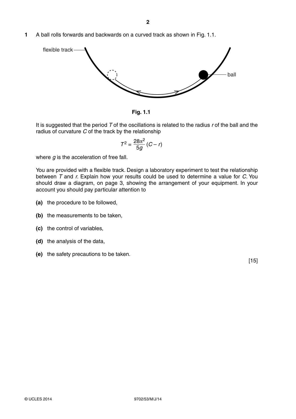 Cambridge A Level Physics 9702 2014 May/June Paper 5 · Variant 3 question paper, page 2 of 8