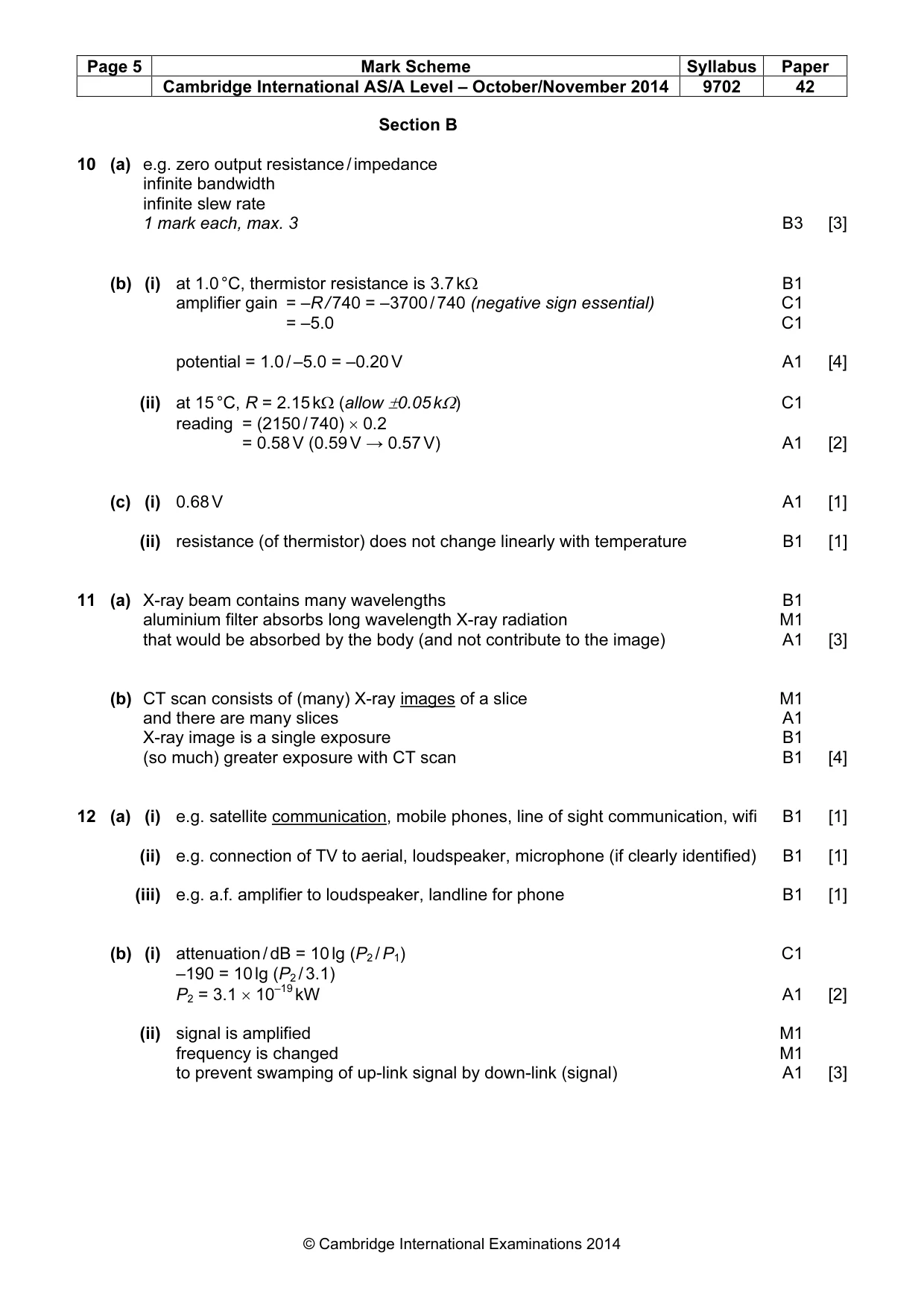 Mark scheme, page 5 of 6