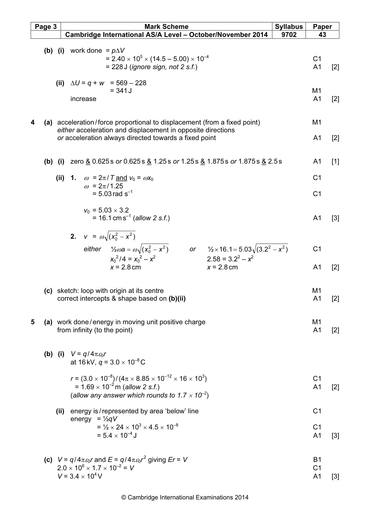Mark scheme, page 3 of 6
