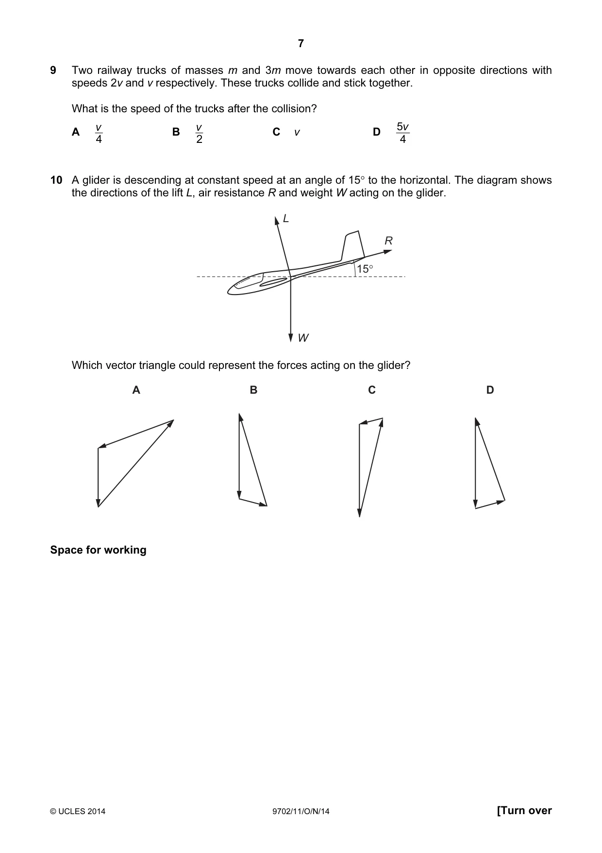 Cambridge A Level Physics 9702 2014 Oct/Nov Paper 1 · Variant 1 question paper, page 7 of 28