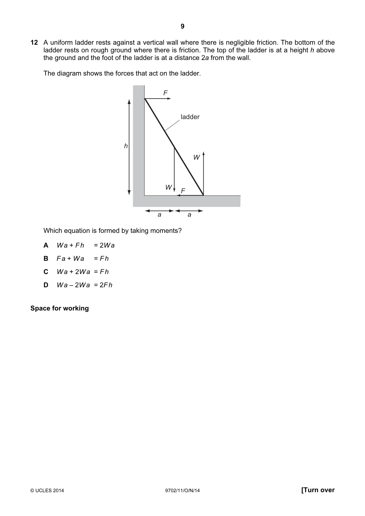 Cambridge A Level Physics 9702 2014 Oct/Nov Paper 1 · Variant 1 question paper, page 9 of 28