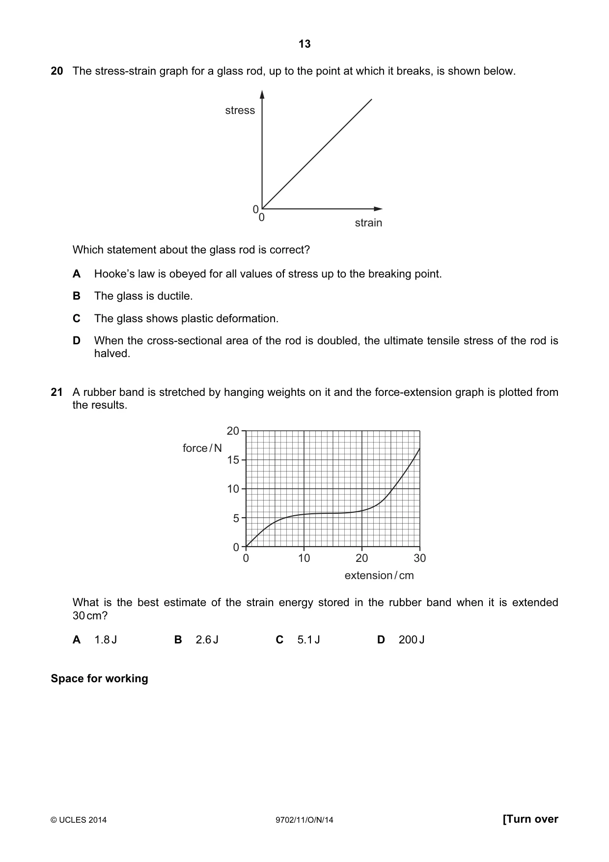 Cambridge A Level Physics 9702 2014 Oct/Nov Paper 1 · Variant 1 question paper, page 13 of 28