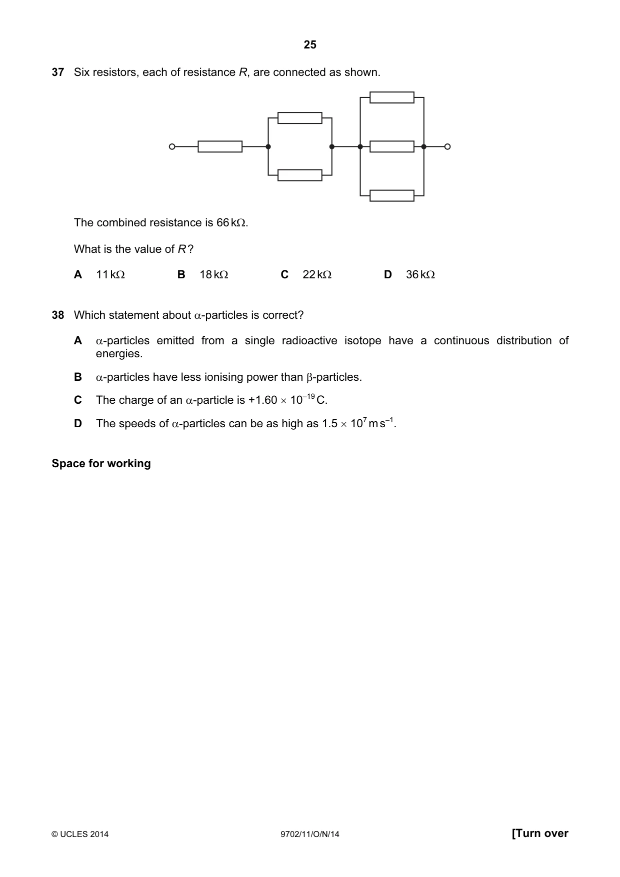Cambridge A Level Physics 9702 2014 Oct/Nov Paper 1 · Variant 1 question paper, page 25 of 28
