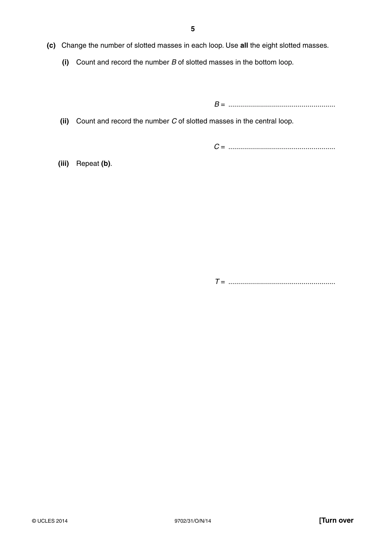 Cambridge A Level Physics 9702 2014 Oct/Nov Paper 3 · Variant 1 question paper, page 5 of 12