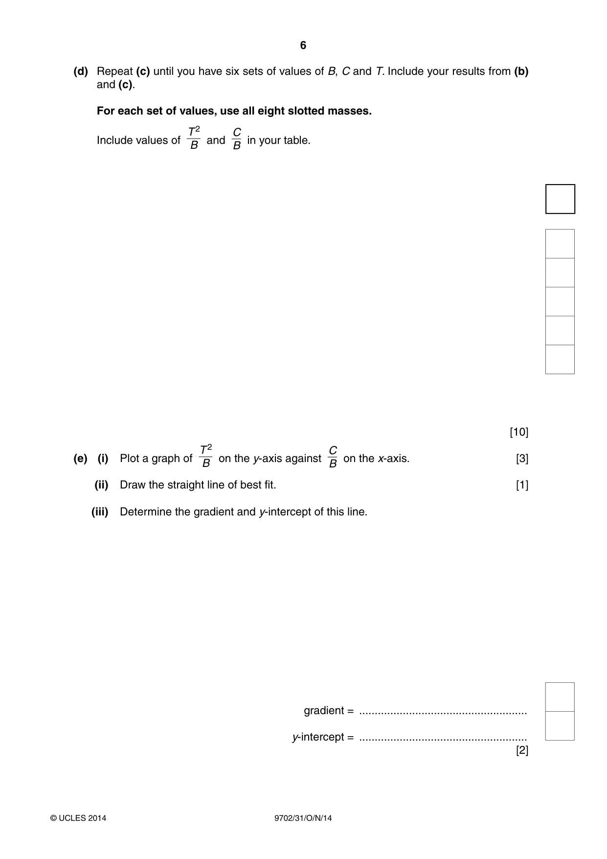 Cambridge A Level Physics 9702 2014 Oct/Nov Paper 3 · Variant 1 question paper, page 6 of 12