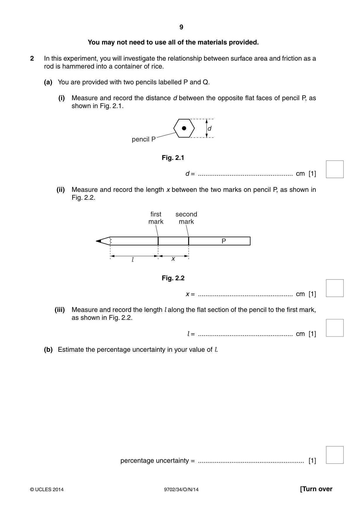 Cambridge A Level Physics 9702 2014 Oct/Nov Paper 3 · Variant 4 question paper, page 9 of 12