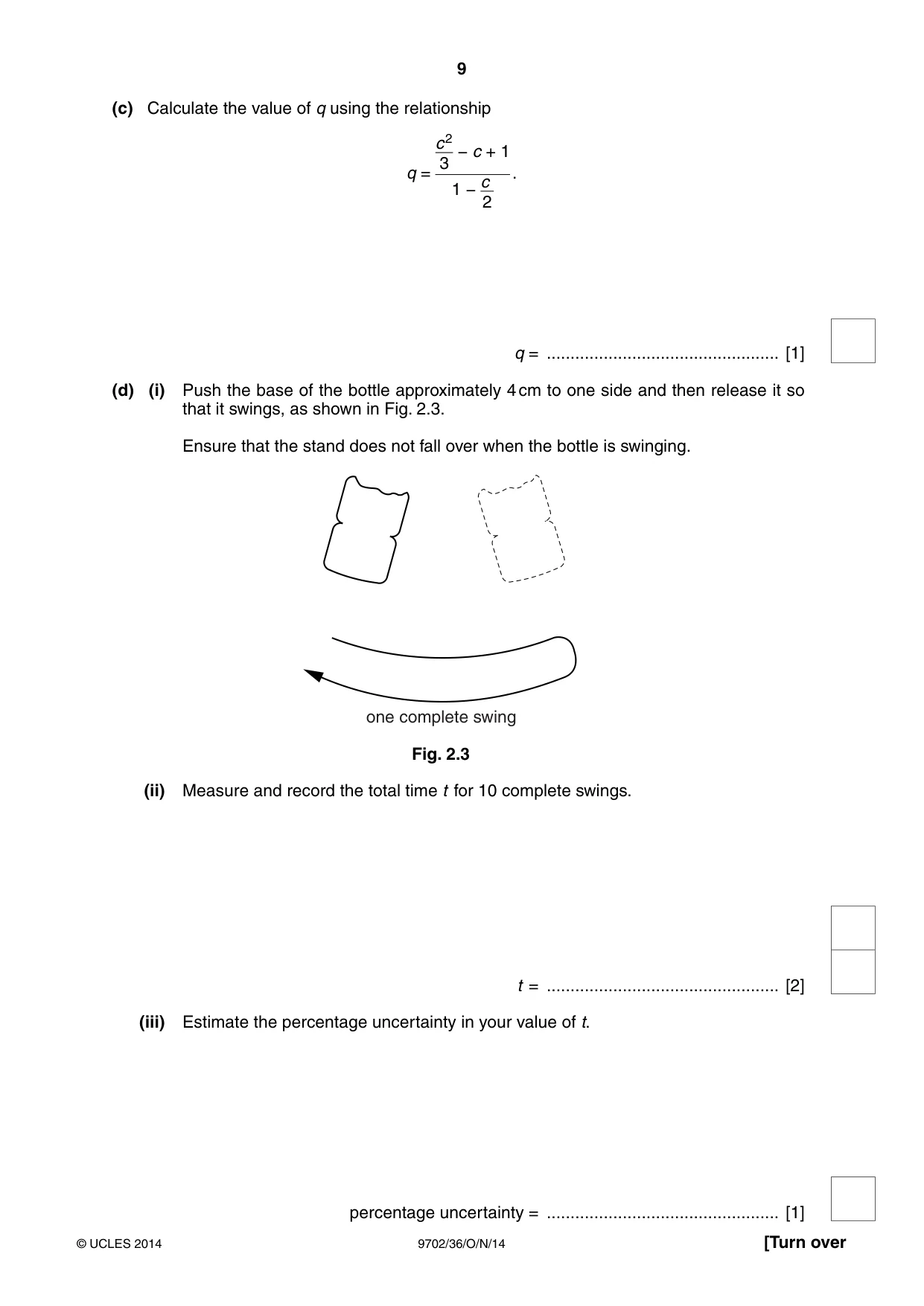 Cambridge A Level Physics 9702 2014 Oct/Nov Paper 3 · Variant 6 question paper, page 9 of 12