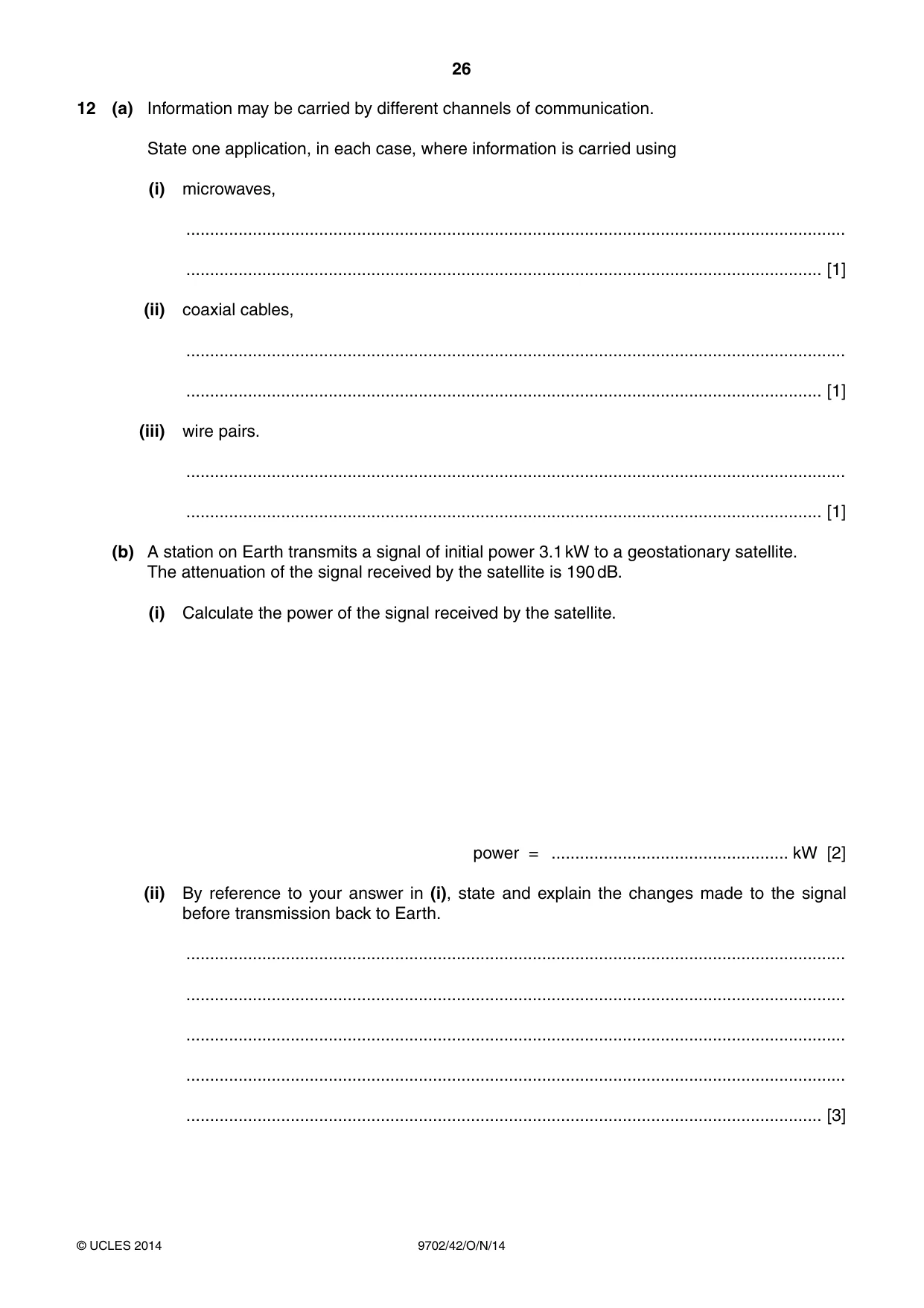 Cambridge A Level Physics 9702 2014 Oct/Nov Paper 4 · Variant 2 question paper, page 26 of 28