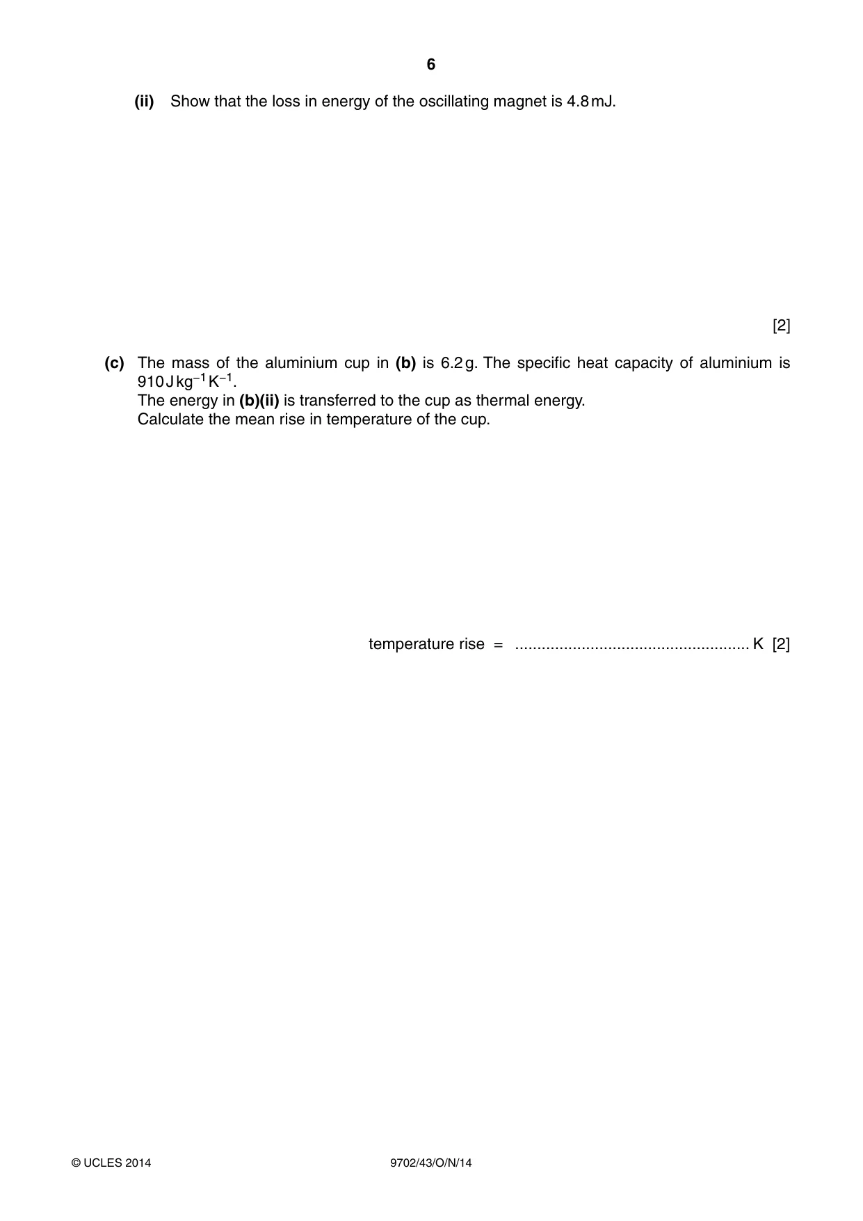 Cambridge A Level Physics 9702 2014 Oct/Nov Paper 4 · Variant 3 question paper, page 6 of 28