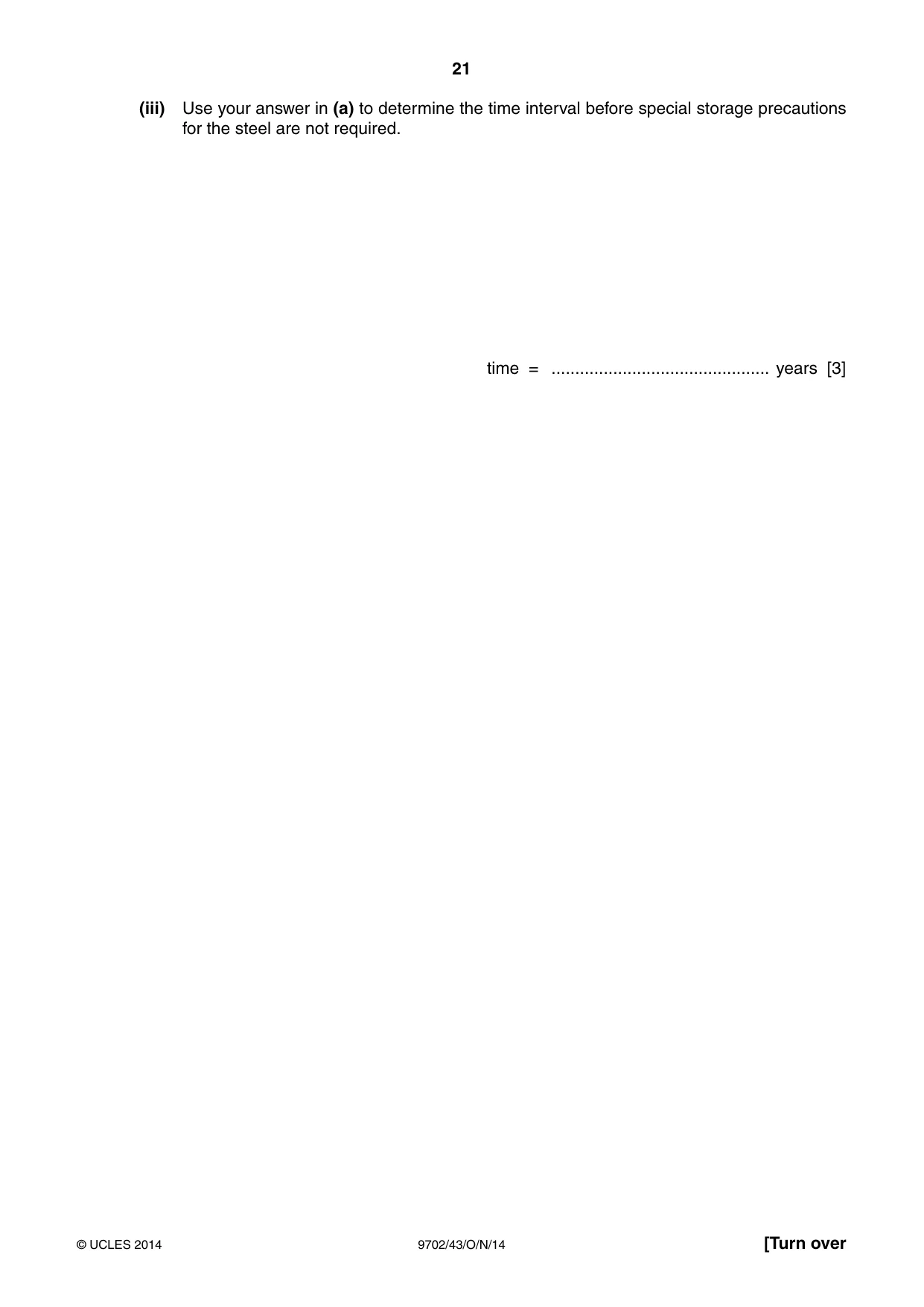Cambridge A Level Physics 9702 2014 Oct/Nov Paper 4 · Variant 3 question paper, page 21 of 28
