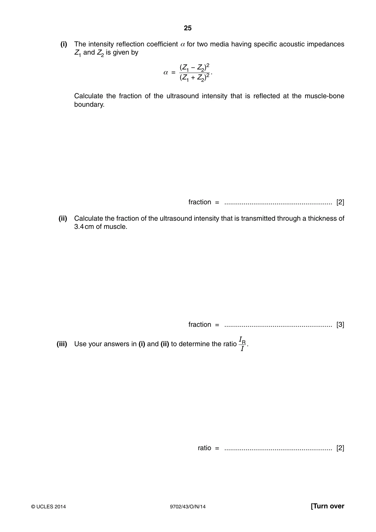 Cambridge A Level Physics 9702 2014 Oct/Nov Paper 4 · Variant 3 question paper, page 25 of 28