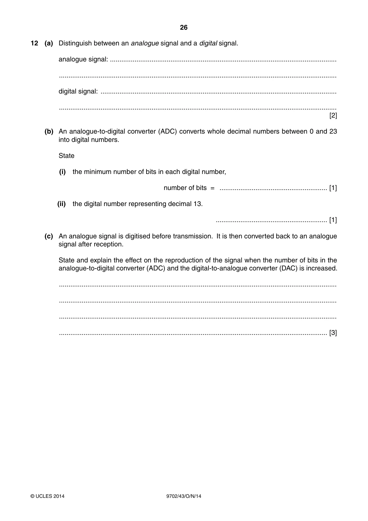 Cambridge A Level Physics 9702 2014 Oct/Nov Paper 4 · Variant 3 question paper, page 26 of 28
